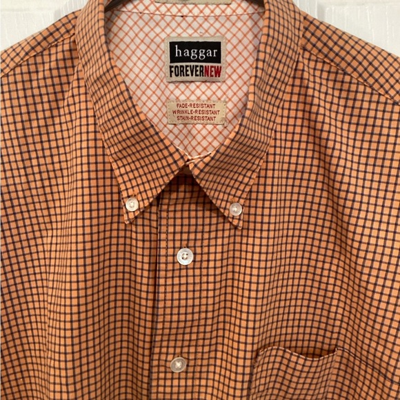Haggar Forever New Men’s Button Down Shirt Size Large Short Sleeve - Picture 4 of 6